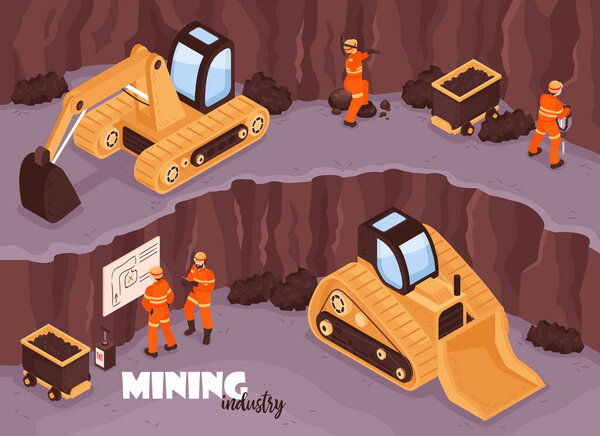 Open Mine Isometric Background