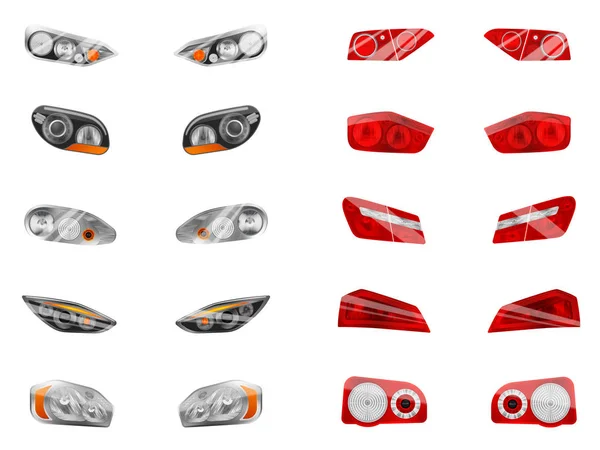 Auto luces colección realista — Vector de stock