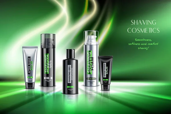 Tıraş kozmetik gerçekçi reklam — Stok Vektör