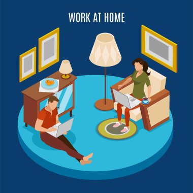 Freelancer gün izometrik arka plan