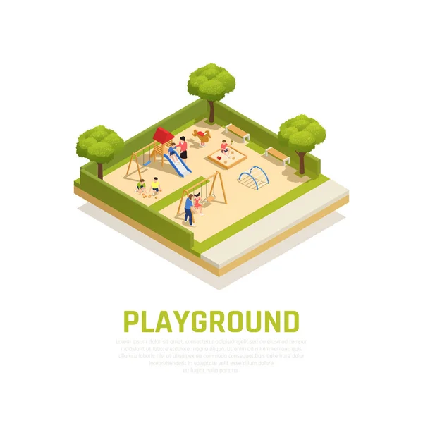 Terrain de jeu Isometric Concept — Image vectorielle