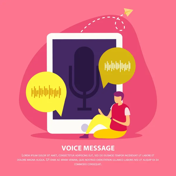 Voice Message Flat Background — Stock Vector