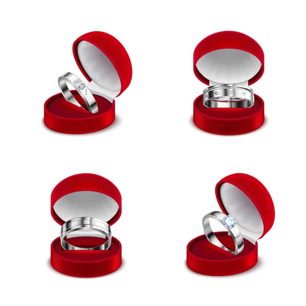 Ringen sieraden realistisch Set — Stockvector