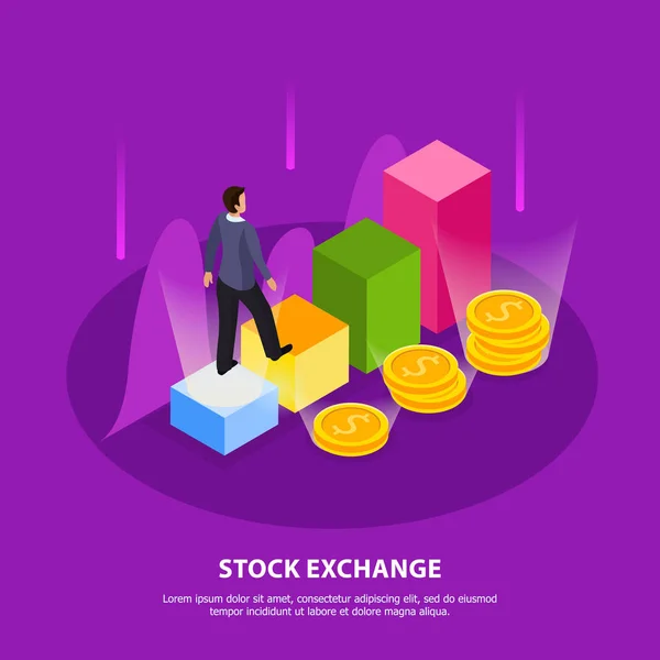 Stock Exchange izometrikus összetétele — Stock Vector