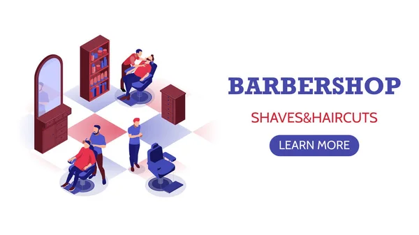 Barbiere Banner orizzontale — Vettoriale Stock