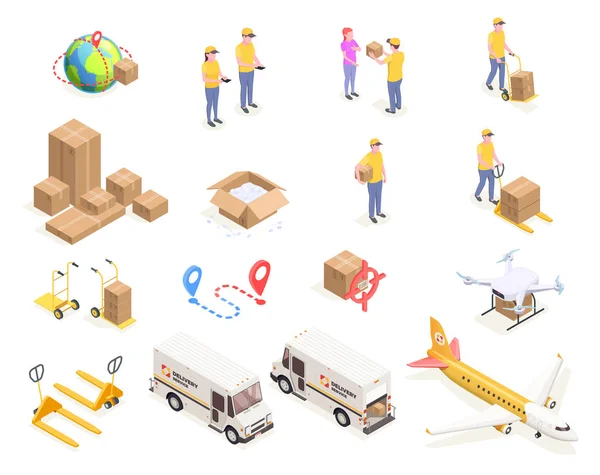 Isometric Logistics Icons Collection — Stock Vector