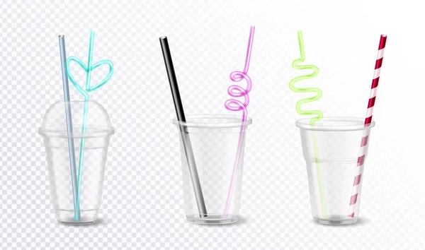 Ensemble de verres en plastique — Image vectorielle