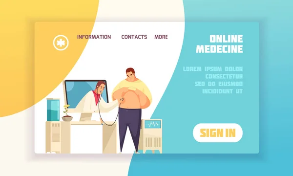 Banner Conceito de Medicina Online —  Vetores de Stock