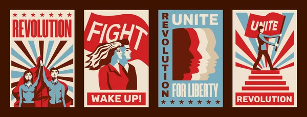 Revolutie Posters Set — Stockvector