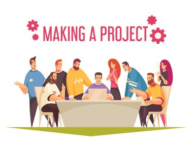 Coworking vektör çizim