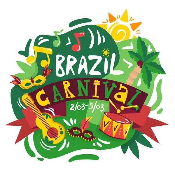 Carnaval de Brasil Poster — Vector de stock