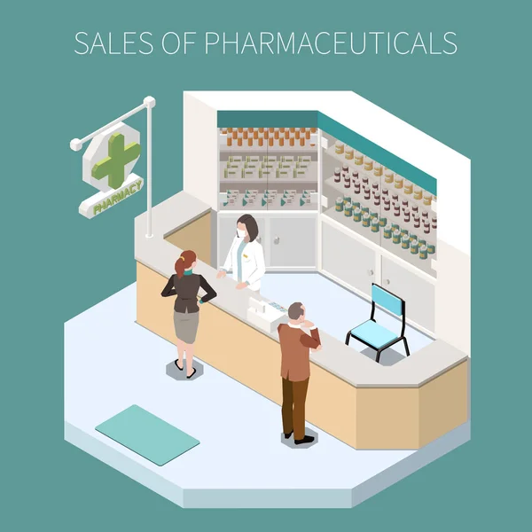 Composição isolada da produção farmacêutica —  Vetores de Stock