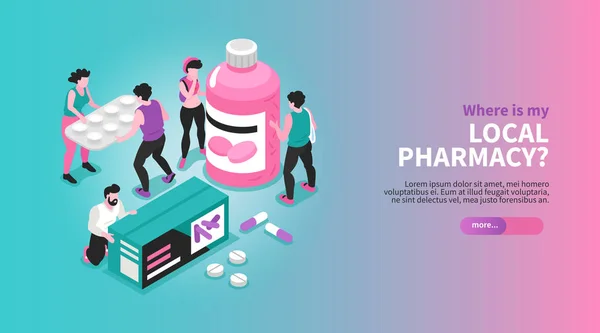 Pharmacy Horizontal Banner — Stock Vector