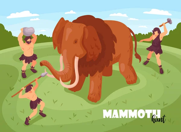 Izometryczne tło mamutów — Wektor stockowy