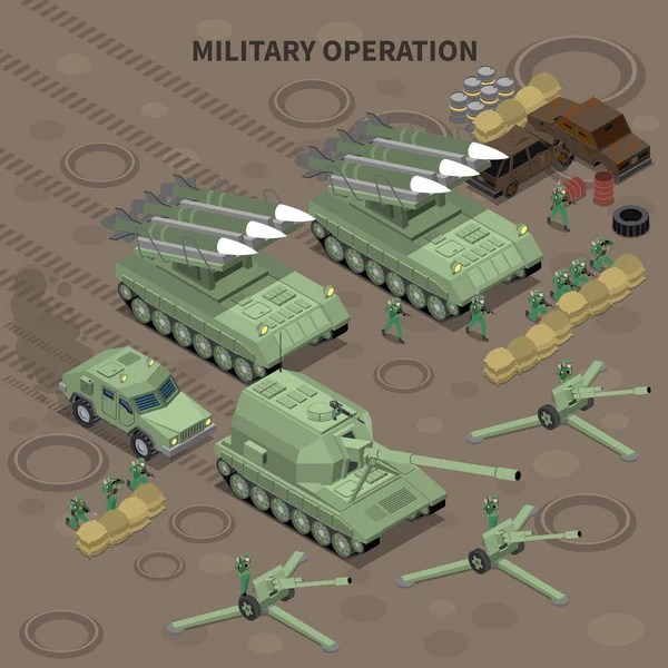 Operação Militar Fundo Isométrico —  Vetores de Stock