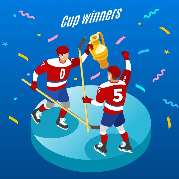 Hockey Cup isometrische achtergrond — Stockvector