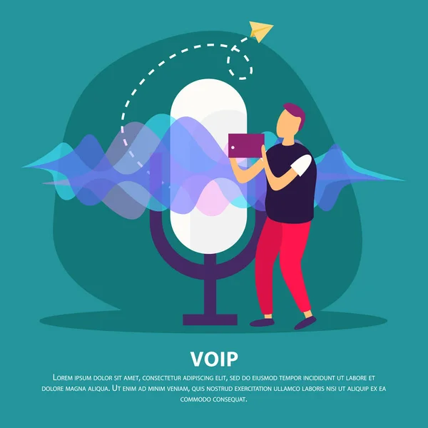 Voice Communication Flat Background — Διανυσματικό Αρχείο