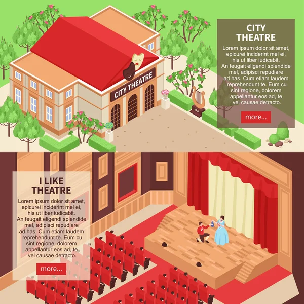 Set de Banners de Teatro — Vector de stock