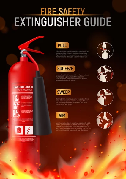 Fire Safety Extinguisher Guide — Stock Vector