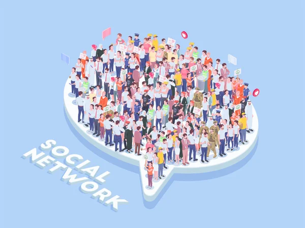Social Network Crowd Composition — Stock Vector