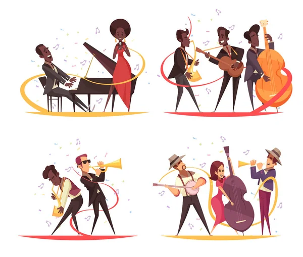 Jazz Musicians Design Concept — Stock Vector