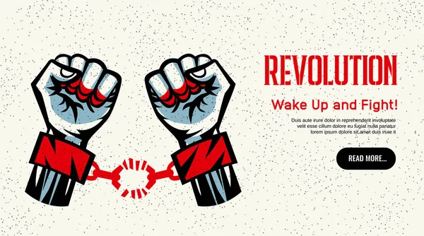 Revolution Concept Page d'accueil Design — Image vectorielle