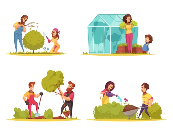 Gardening Cartoon Design Concept Stock Illustration