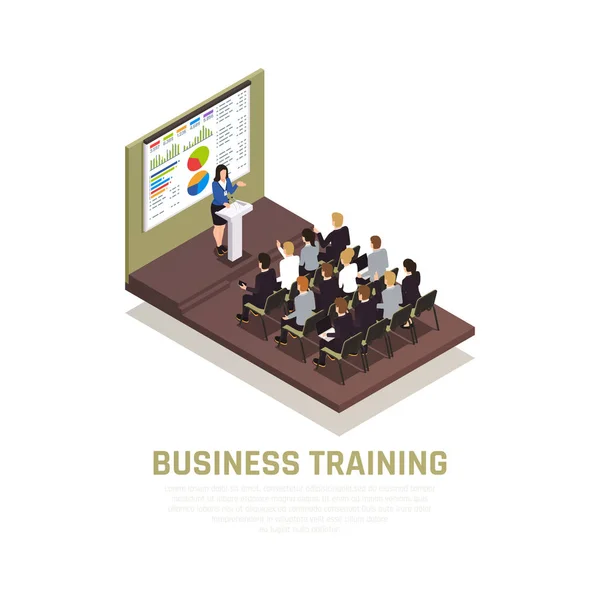 Business Coaching Isometric Concept — Stock Vector