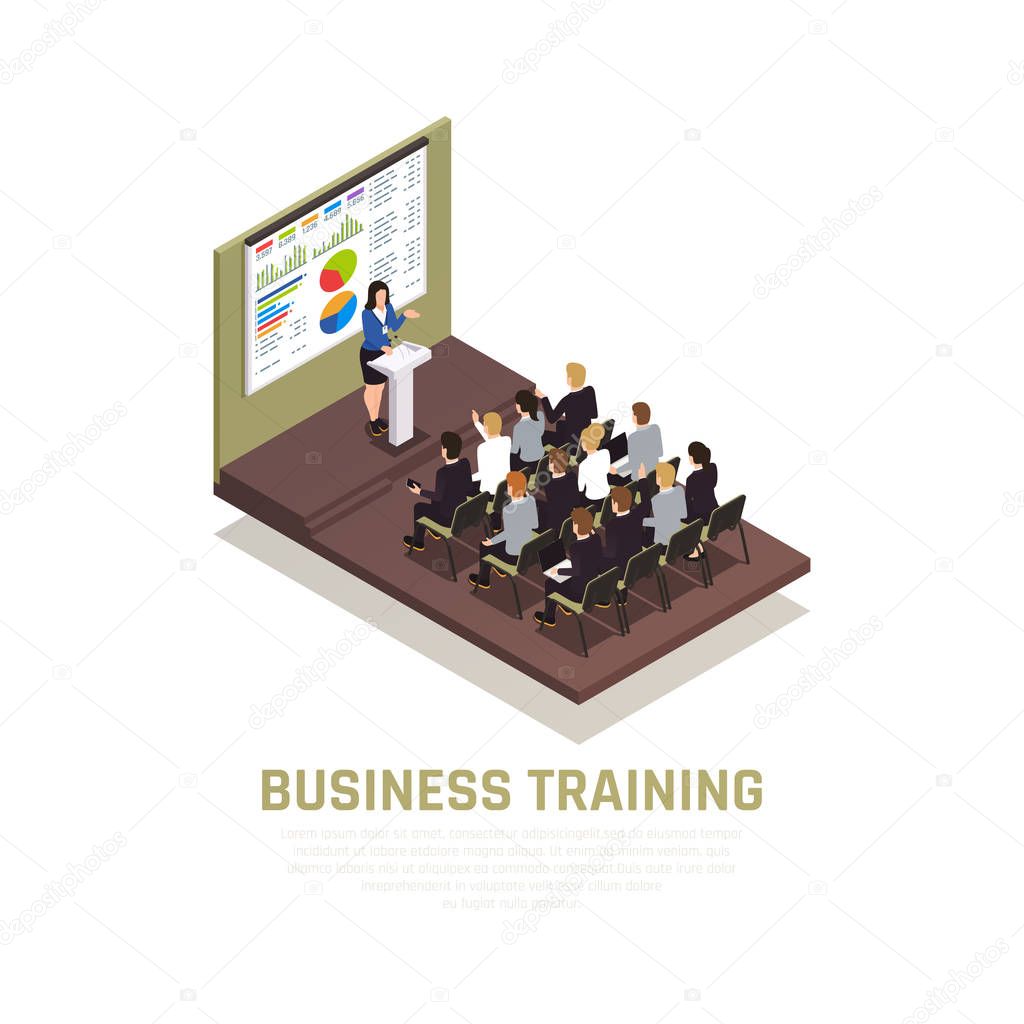 Business Coaching Isometric Concept