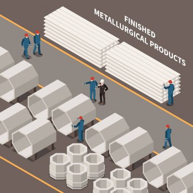 Metal Endüstrisi Isometric Bileşimi