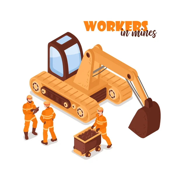 Рабочие на шахтах — стоковый вектор
