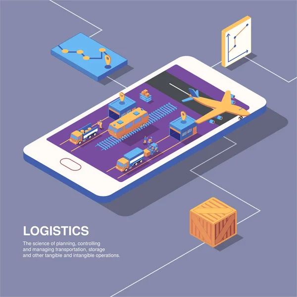 Inteligentna logistyka-kompozycja koncepcyjna — Wektor stockowy