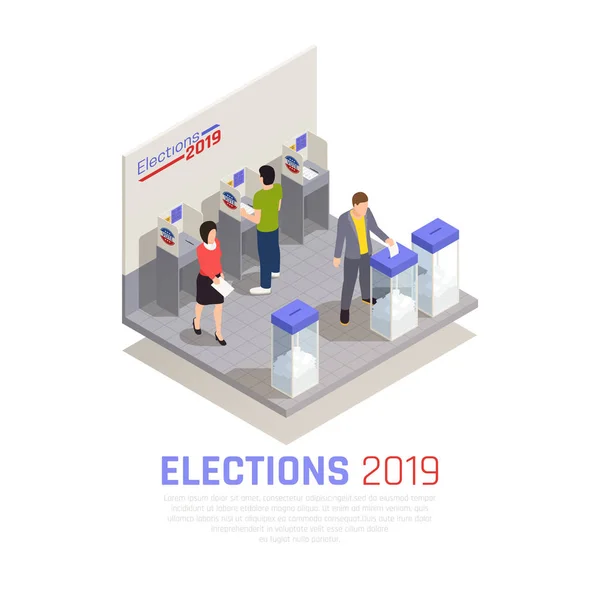 Élections Concept isométrique — Image vectorielle