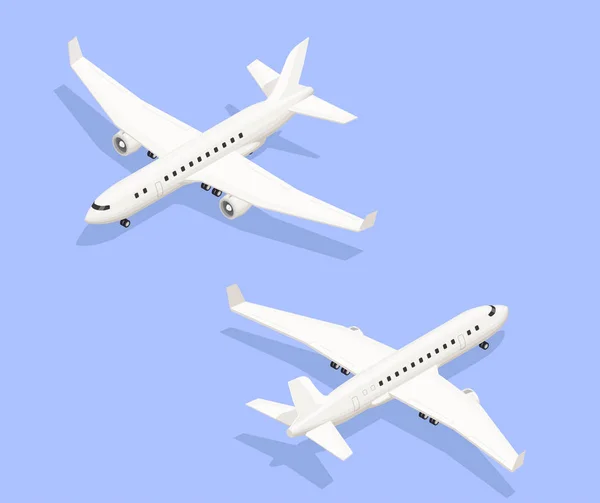 Isometrische straalvliegtuigen samenstelling — Stockvector