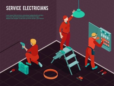 Elektrikçi Servisi Izometrik Görüntü 
