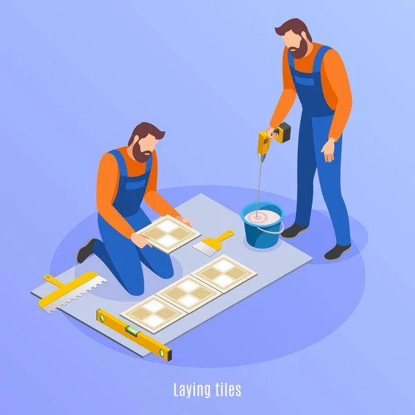 Pose de carreaux Isometric fond — Image vectorielle