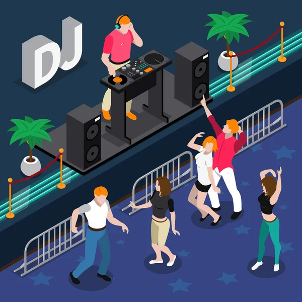 Musicians Isometric Composition — Stock Vector