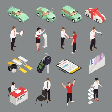 Car Dealership Icons Set clipart