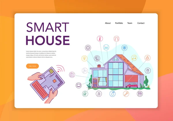 Smart House koncepció banner — Stock Vector