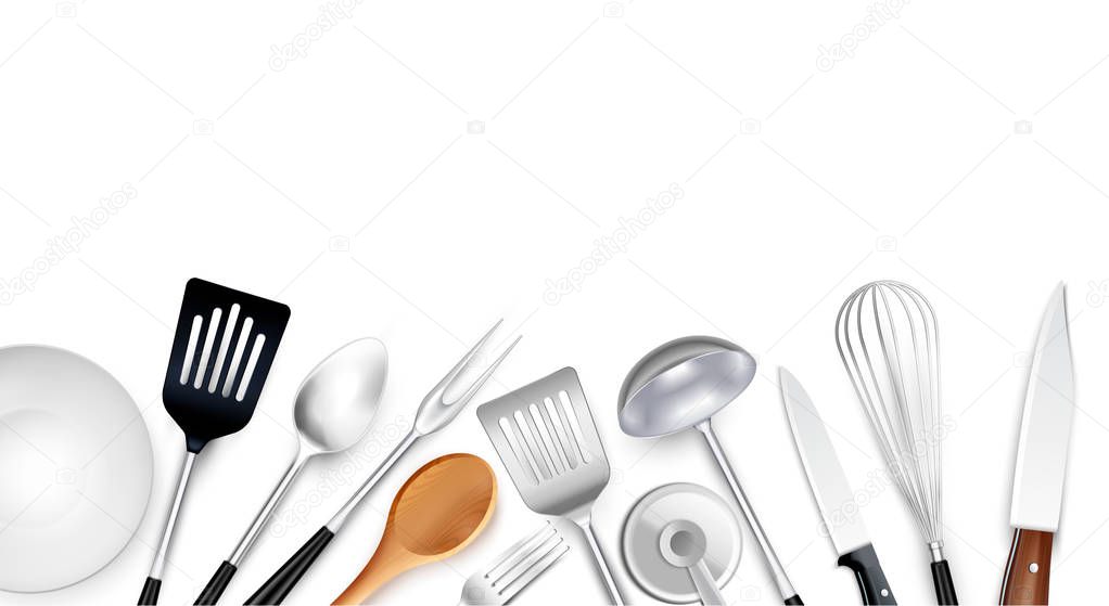 Realistic Cooking Tools Background