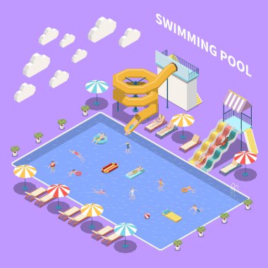 Açık Havuz Aquapark Kompozisyon