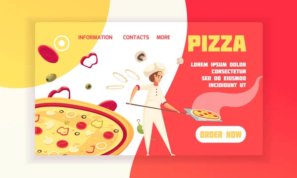 Stendardo Pizza Concept — Vettoriale Stock