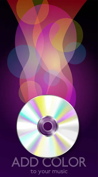Composición de música de disco compacto — Vector de stock
