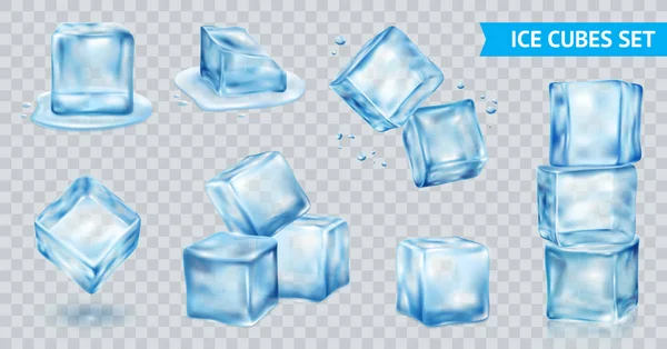 Ensemble transparent Ice Cube — Image vectorielle