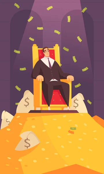 Rich Man Cartoon Compositie — Stockvector