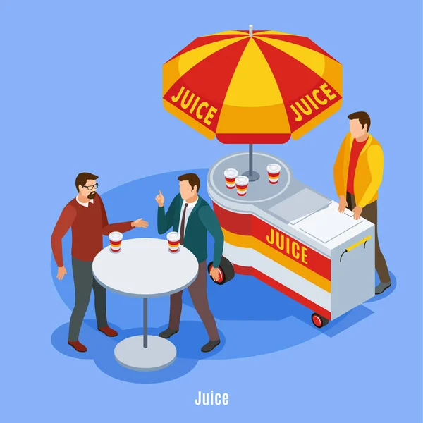 Street Vending Isometric Background - Stock Image - Everypixel