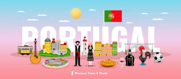 Portugal turism koncept — Stock vektor