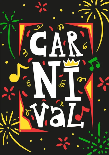 Brazilië Carnaval Affiche — Stockvector