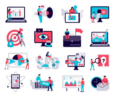 Dijital pazarlama Icons set
