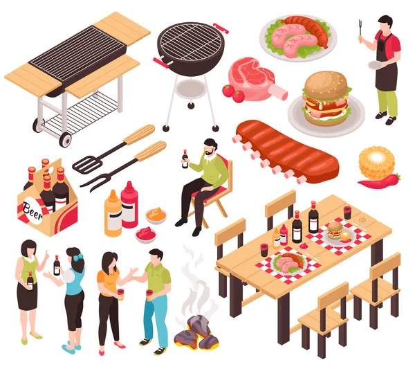 Grill BBQ Party set — Stockvector